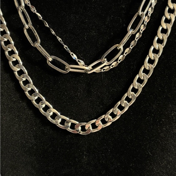 🛍️3/$15🛍️ Express Silver Tone Layered Necklace 14”-18”+2” - Picture 2 of 11